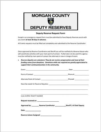 Reserve request form